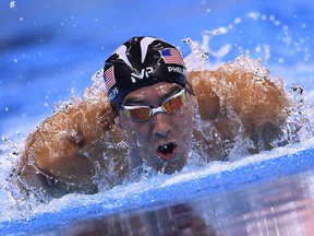 USA's Michael Phelps competes in the Men's 200m Butterfly Semifinal.
