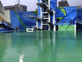 A picture taken Wednesday shows the diving pool of the Rio 2016 Olympic Games.