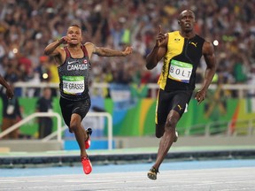 Usain Bolt had an extra gear, according to Andre De Grasse, who fought valiantly to move into the bronze-medal position.