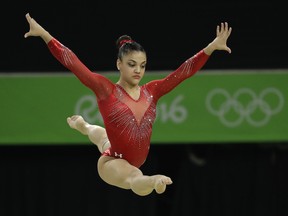 United States' Lauren Hernandez performs on the balance beam during the artistic gymnastics women's apparatus final at the 2016 Summer Olympics in Rio de Janeiro, Brazil, Monday, Aug. 15, 2016.