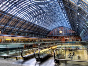 St. Pancras International train station in London; a US$1.7 billion renovation of the station was completed in 2007.