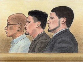 Suliman Mohamed, Ashton & Carlos Larmond as they appeared in court, in the prisoners box. Twins Ashton and Carlos Larmond and Suliman Mohamed entered the guilty pleas in an Ottawa courtroom Friday morning and were then sentenced in the afternoon.