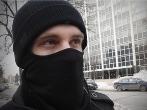 Aaron Driver leaves the Law Courts in Winnipeg, Tuesday, February 2, 2016.