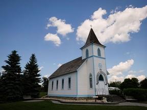 The over one hundred year-old Lutheran Church in Markerville, Alta., June 29, 2016.
