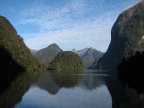 This June 27, 2016 photo shows Doubtful Sound, a remote fjord within Fiordland National Park in New Zealand's South Island. The southernmost part of the island offers untouched mountain and ocean wilderness and wildlife galore.