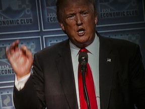 Donald Trump speaks in Detroit, Michigan, Aug. 8, 2016