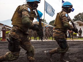 Guatemalan Special Forces soldiers, stationed in the Democratic Republic of the Congo as part of the MONUSCO peacekeeping force, take part in a drill in July.