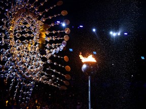 The Olympic flame is slowly extinguished during the Rio 2016 closing ceremony on Aug. 21.