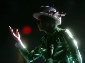 Gord Downie of the Tragically Hip on stage in Winnipeg.