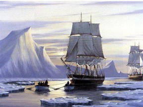 The Erebus and the Terror. Ships from the 1845 Franklin expedition of Sir John Franklin.