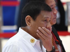 Philippine President Rodrigo Duterte arrives at the convention centre to attend an Association of Southeast Asian Nations (ASEAN ) meeting in Vientiane, Laos on September 6, 2016.