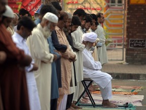 Pakistani Muslims pray in a mosque in this file photo