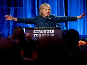 Democratic presidential candidate Hillary Clinton speaks at a LBGT For Hillary Gala at the Cipriani Club, in New York, Friday, Sept. 9, 2016.