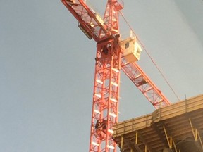An unknown man took over a crane in Calgary on Monday for no apparent reason.