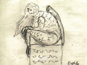 A sketch of Cthulhu by H. P. Lovecraft in 1934.