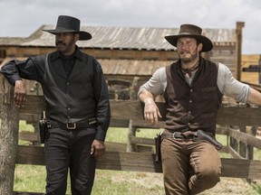 Denzel Washington, left, and Chris Pratt star in The Magnificent Seven, which was filmed in and around Baton Rouge, La.