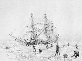 A drawing of the HMS Terror. Its submerged wreck was found on Sept. 3.