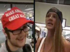 Zoe Slusar confronted another student for wearing a "Make America Great Again" hat.