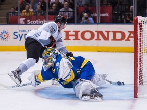 North America's Johnny Gaudreau slots home a breakaway goal against Swedish goalie Henrik Lundqvist on Sept. 21.