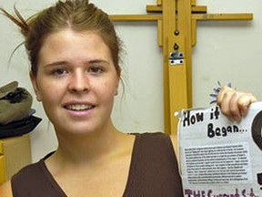 In this May 30, 2013, photo, Kayla Mueller i speaks to a group in Prescott, Ariz. (