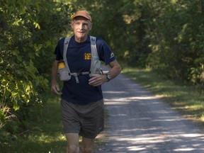 On Tuesday, Jack Judge jogs along one of the Kingston trails he regularly trains on in preparation for the Haliburton Forest Ultra-100.