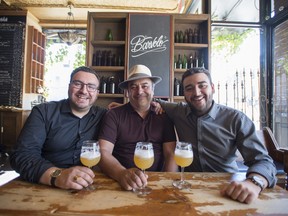 Barvolo owner Raffaele Morana with sons Tomas and Julian. The Yonge Street bar of 28 years will be no more as of October 1 when it is closed then torn down to make for a condo.