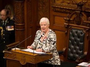 Lieutenant Governor of Ontario Elizabeth Dowdeswell delivers the speech from the throne on Monday.