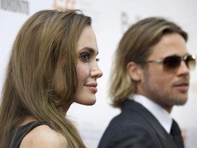 Brad Pitt and his wife Angelina Jolie on the red carpet at the Toronto International Film Festival in Toronto on Friday, Sept. 9, 2011.