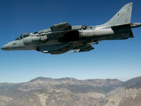 A Marine Corps AV-8 Harrier similar to this one crashed Thursday off Okinawa, Japan.