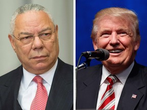 Former U.S. Secretary of State Colin Powell and GOP Presidential hopeful Donald Trump