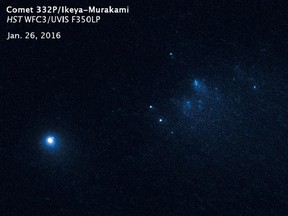 The slow migration of building-size fragments of Comet 332P