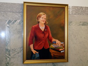 The official portrait of the Honourable Alison Redford, Alberta's 14th Premier, and first female Premier, has been added to the collection permanently displayed on the third floor of the Alberta Legislature Building.