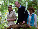 The Duke and Duchess of Cambridge along with the Premier of British Columbia Christy Clark walk through the Great Bear rainforest in Bella Bella, B.C., Monday, Sept 26, 2016.