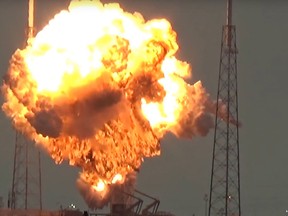 Sept. 1, 2016 - Frame grab from dramatic footage of the moment that a SpaceX rocket exploded at a launch pad in Florida.