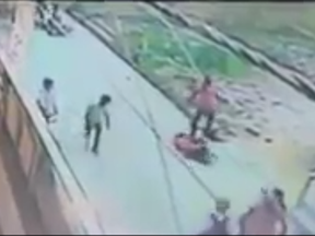 Captured by CCTV on Tuesday in the streets of Burari, in North Delhi, the video begins with a man dragging a woman along the sidewalk before throwing her to the pavement.