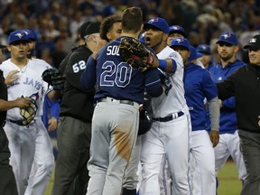 The Blue Jays and Rays had a bit of a kerfuffle after Monday's game.
