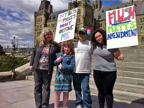 Anne Lowthian helped organize a transgender rights rally on Parliament Hill on Tuesday, April 28, 2015. Her daughter, Charlie, is transgendered.