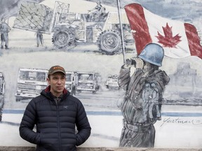 Collin Fitzgerald at the local legion outside his lawyer's offices in Cornwall, Ontario December 18, 2015