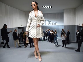 Rihanna attends the Christian Dior Spring 2017 collection show as part of Paris Fashion Week on September 30, 2016.