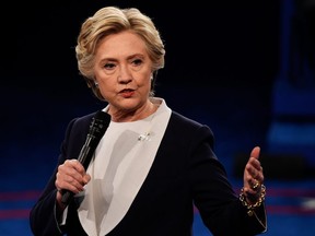 Clinton responds to a question during the debate on Oct. 9.