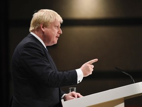 Boris Johnson delivers a speech on October 2, 2016