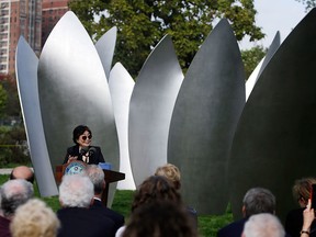 "SKY LANDING" is Ono's first permanent public art installation in the United States.