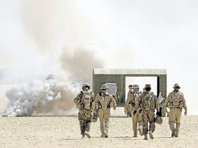 Royal Canadian Air Force members of Air Task Force-Iraq and several members of the coalition participate in the SHAMAL SERIALS, a combat search and rescue exercise held for personnel of the Middle East Stabilization Force in Kuwait on March 16, 2015.