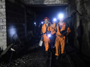 Rescuers work at Jinshangou Coal Mine in Chongqing, southwest China on Monday, Oct. 31, 2016 after a gas explosion killed 13 and left 20 others trapped.