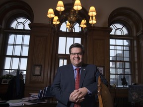 Denis Coderre, poses following an interview in his offices in city hall, January 28, 2016.