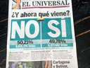 A Colombian newspaper shows how close the vote on the FARC peace deal was.