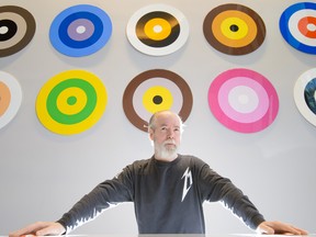 Writer and artist Douglas Coupland unveils his new public art project in the lobby of Mark on 10th In Calgary on Friday, May 6, 2016.