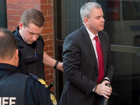 Dennis Oland arrives at the Court of Appeal in Fredericton Monday, before learning he had been granted a new trial.