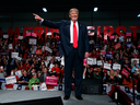 Republican presidential candidate Donald Trump at a campaign rally, Monday, Oct. 31, 2016, in Warren, Michigan.