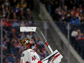 Craig Anderson stands in goal during the Ottawa Senators' 2-0 shutout win over the Edmonton Oilers on Oct. 30.